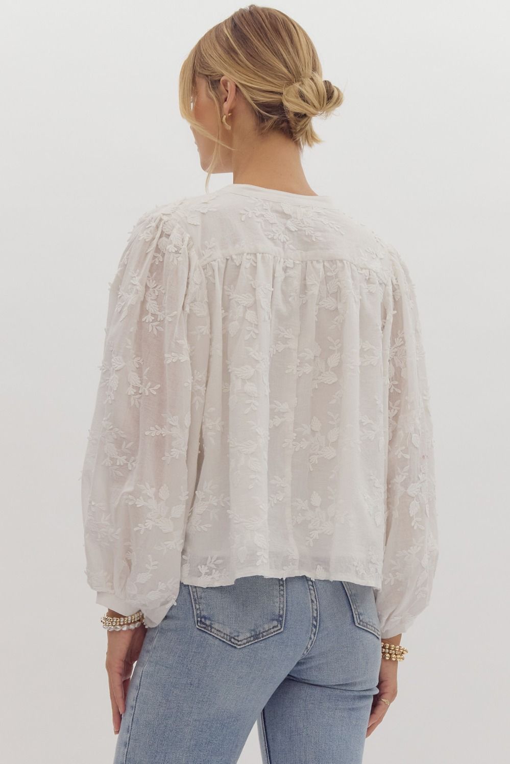 100% Cotton Long Sleeve Floral Blouse button down online women&