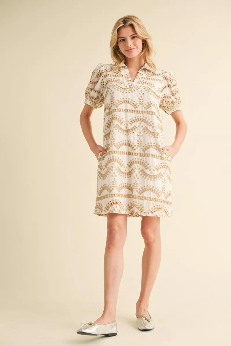 Collared Cut-Out Dress