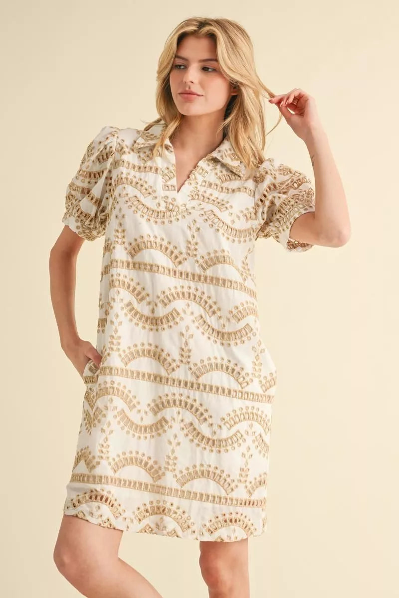 Collared Cut-Out Dress