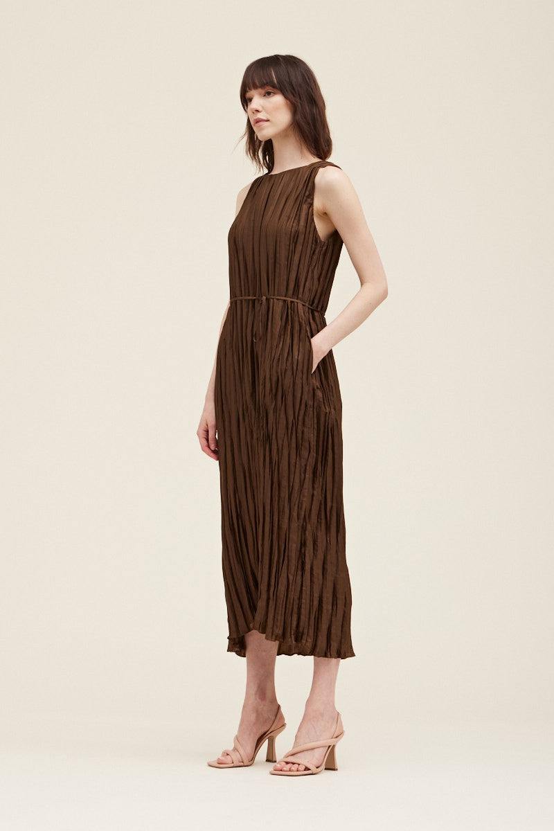 Crinkle Pleated Maxi Dress