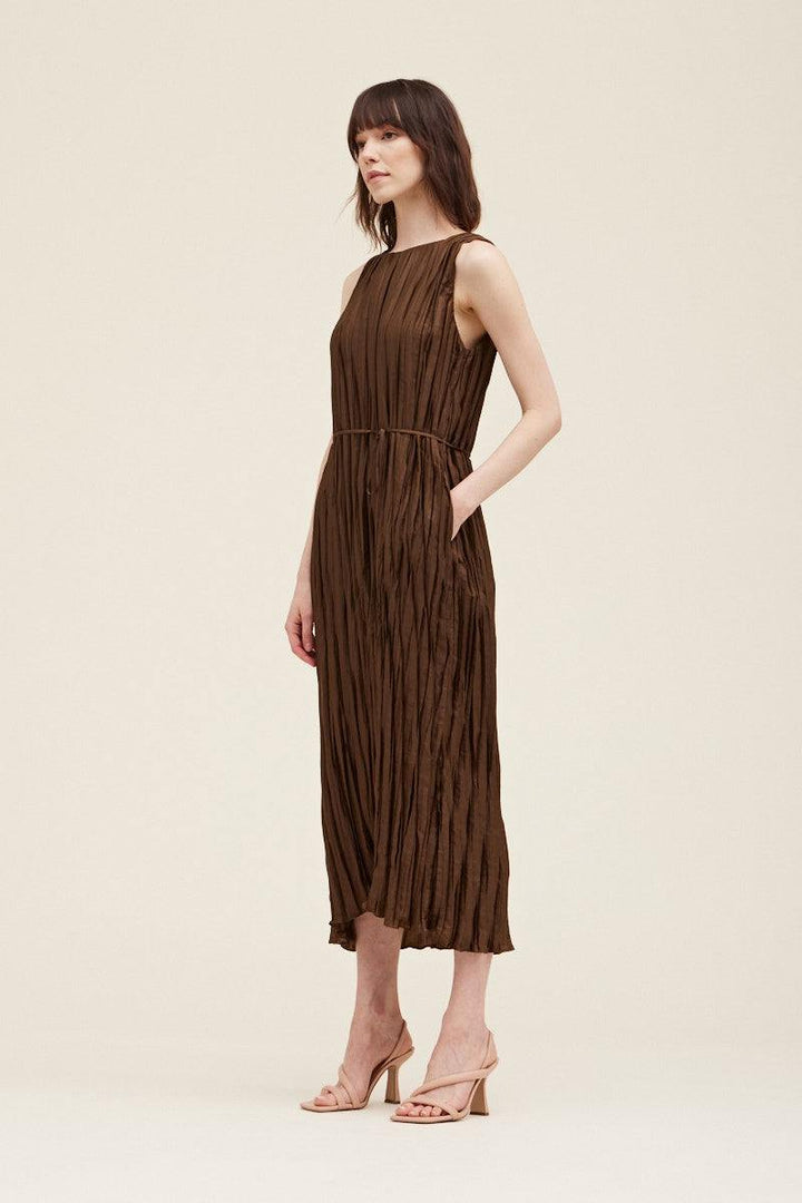 Crinkle Pleated Maxi Dress