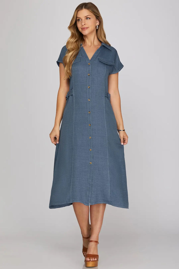 Denim Midi Dress