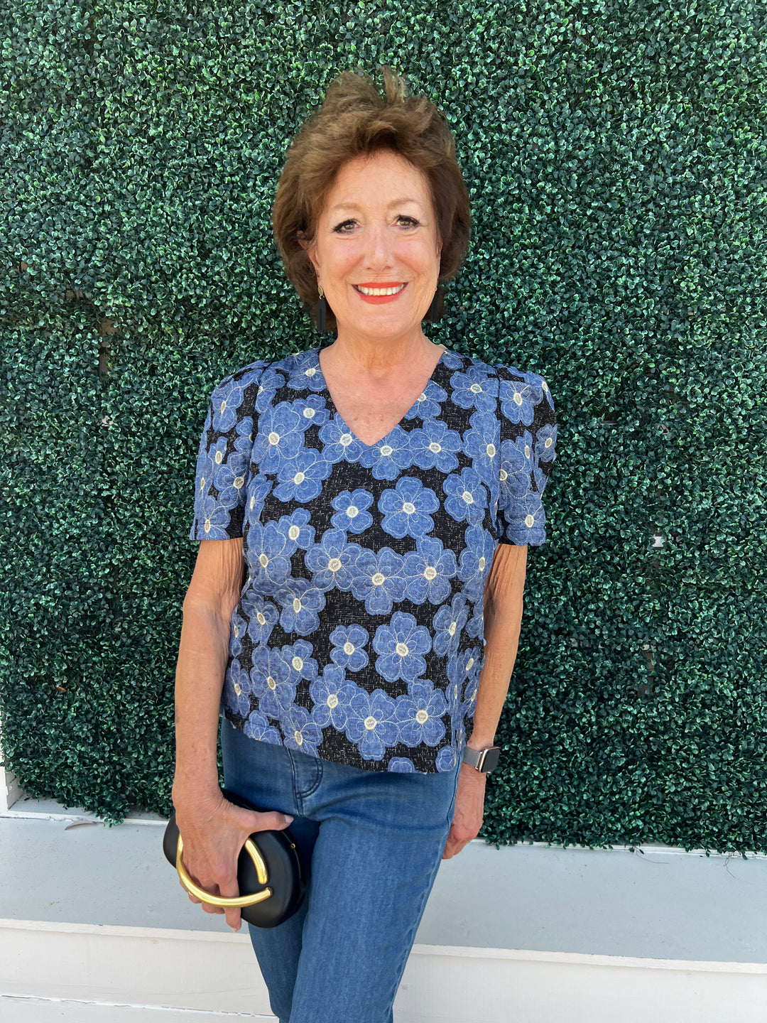 Denim Stitched Blouse
