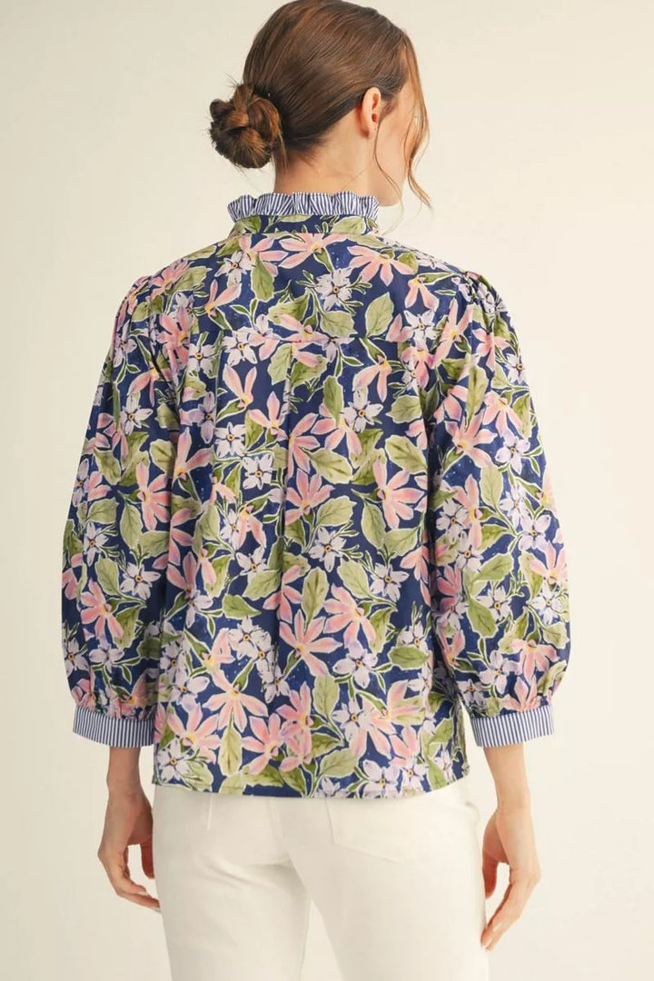 Cotton Floral Print Top