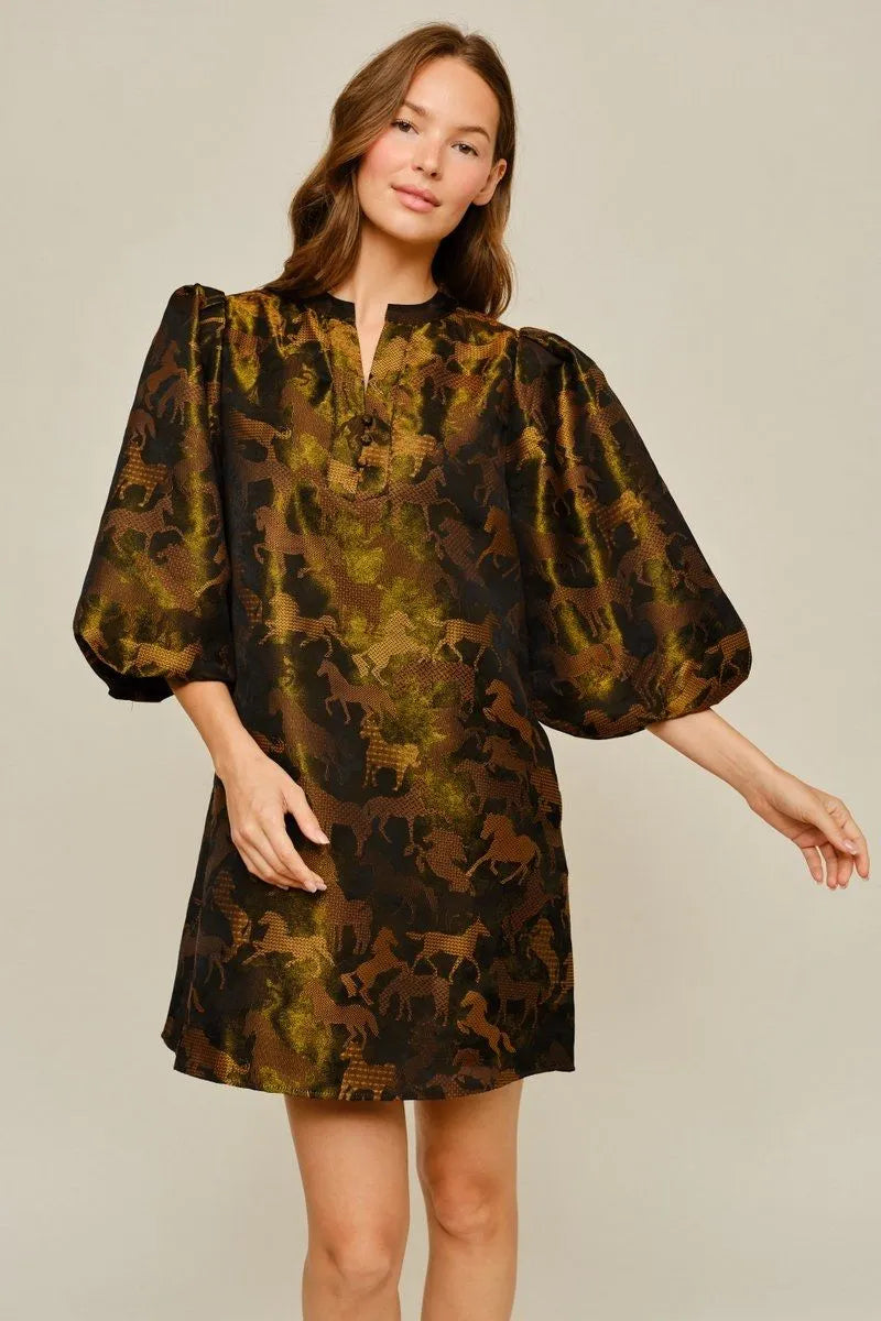 Iridescent Horse Pattern Dress