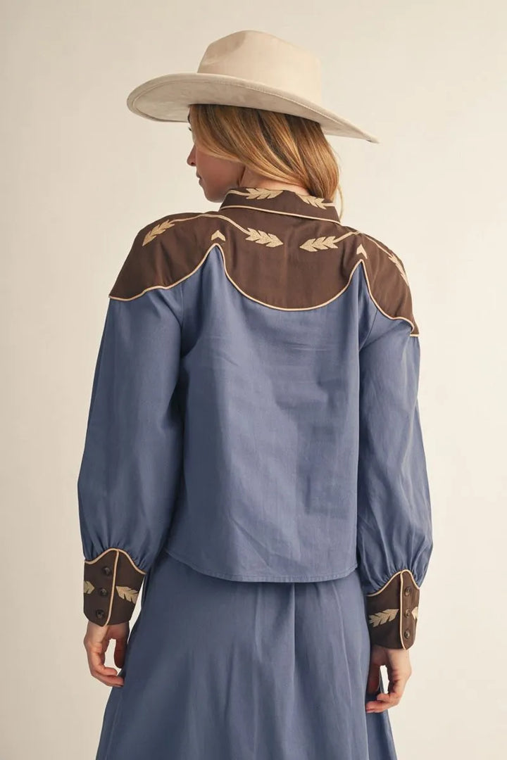 LS yoke western appliqué shirt