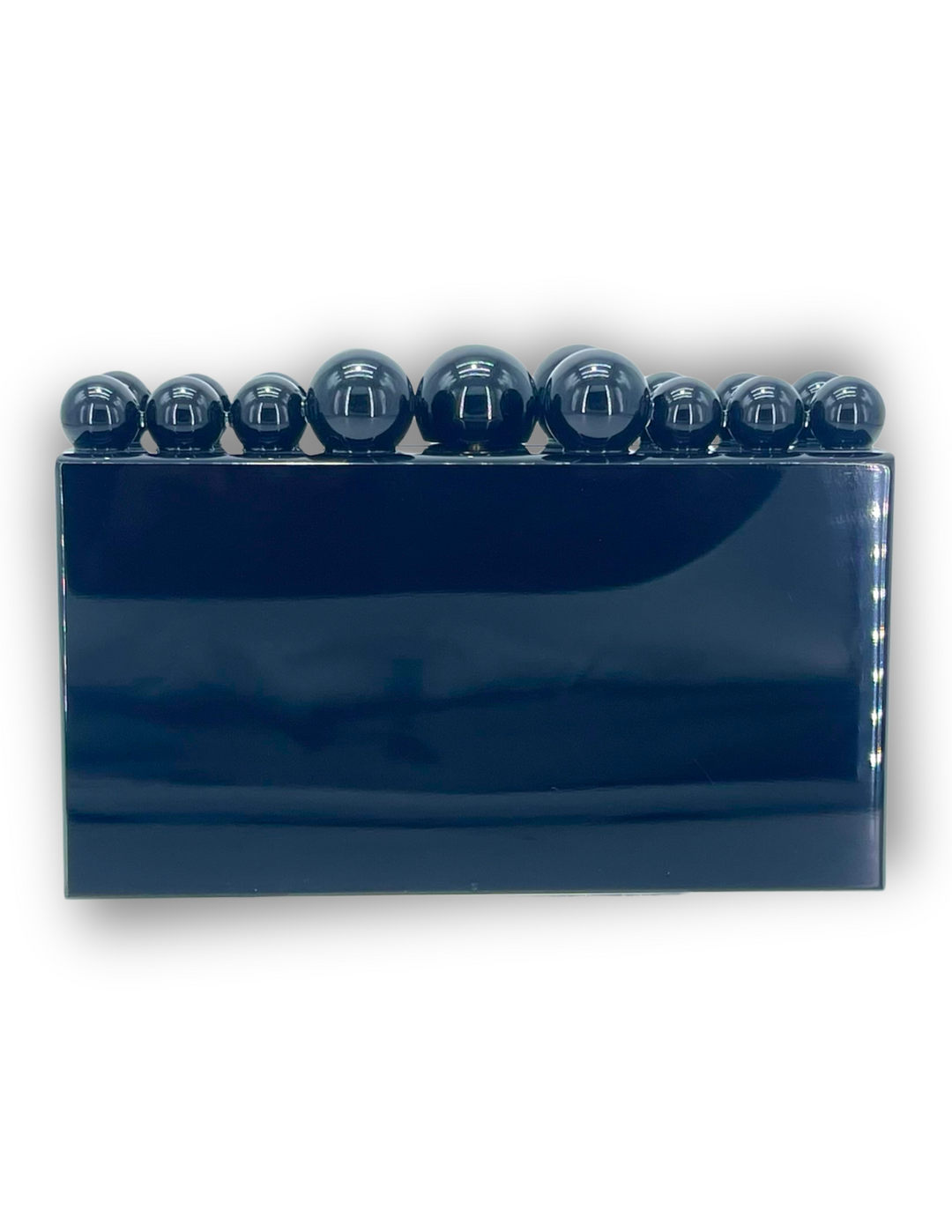 Acrylic Box Marble Top Clutch black with crossbody chain