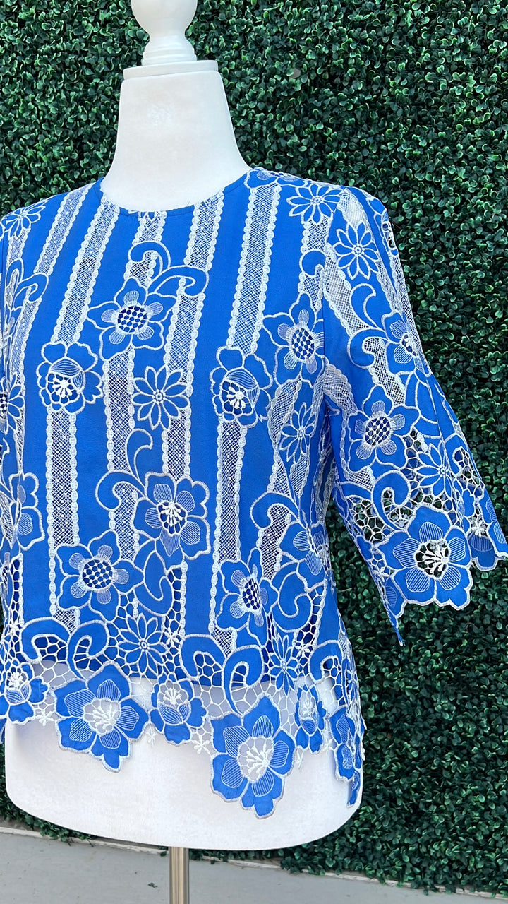 Asymmetrical Floral Hem Blouse Quality Women&
