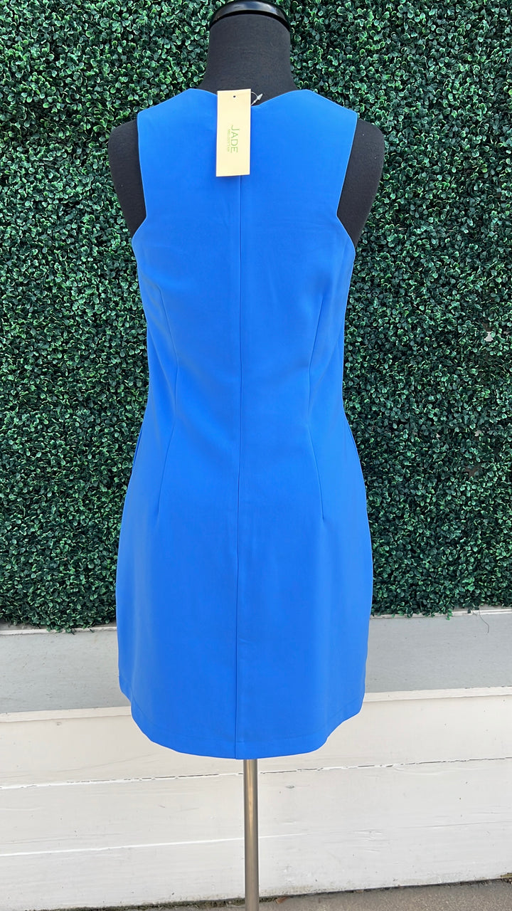 Blue V Halter Dress Quality Women&