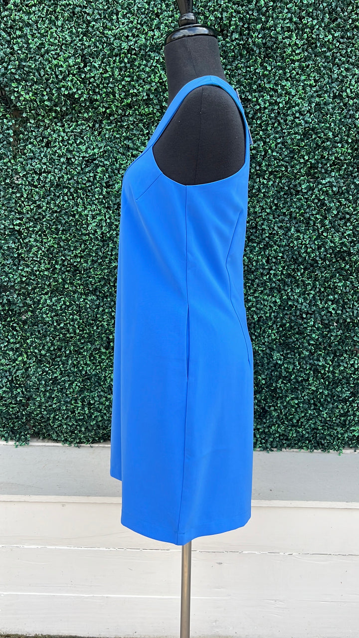 Blue V Halter Dress Quality Women&