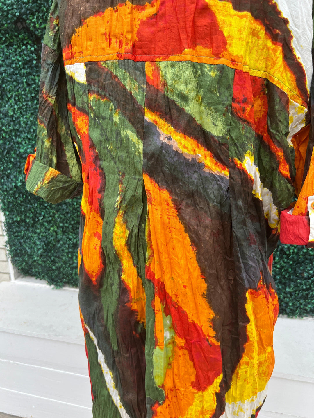 Button down shirt dress collar print SALI 100% cotton dresses addict brand fall 2024 colors