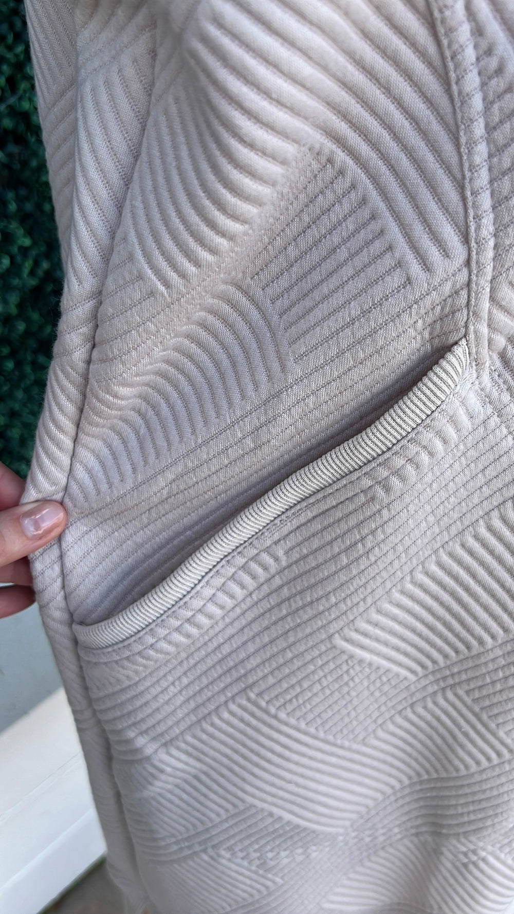 COLLARED DROP SHOULDER HALF ZIP TEXTURED DRESS SIDE POCKETS