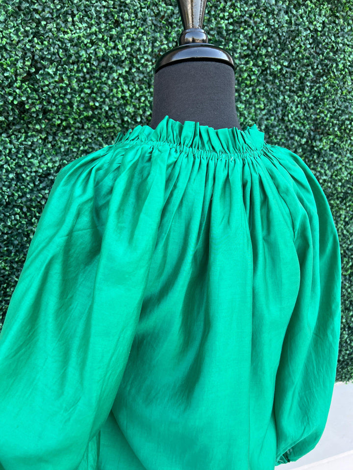 Colorful Iridescent Long Sleeve Blouse pink jade brand happy hour outfit ideas holiday womens boutique gift ideas 