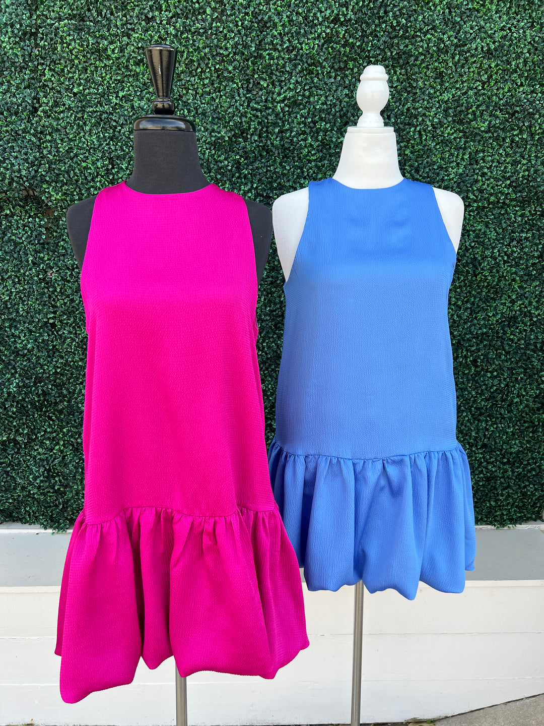 Colorful Satin Bubble Hem Dress Made in the USA Women's Boutique