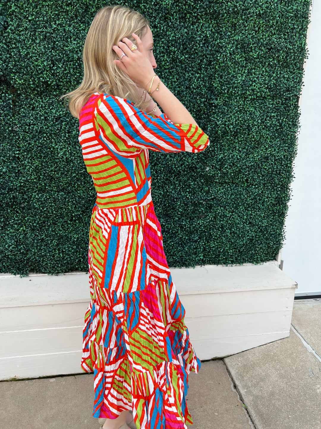 Dress Addict Brand Tres Chic Boutique tres chic textured cotton colorful blue lime pink white