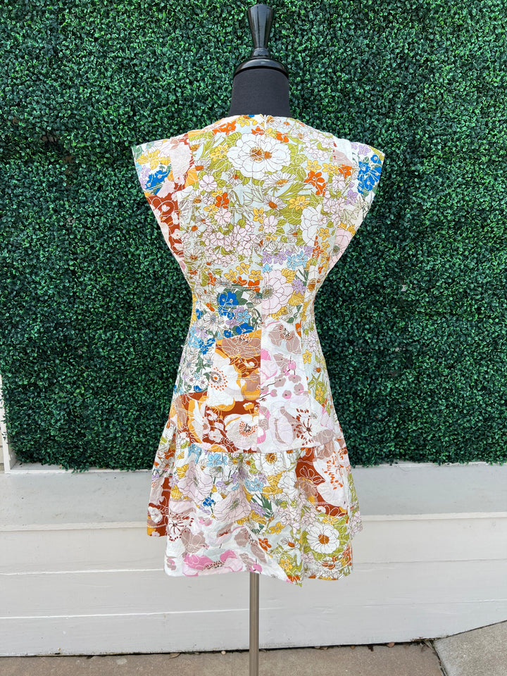 Embroidered Garden Drop Waist Dress