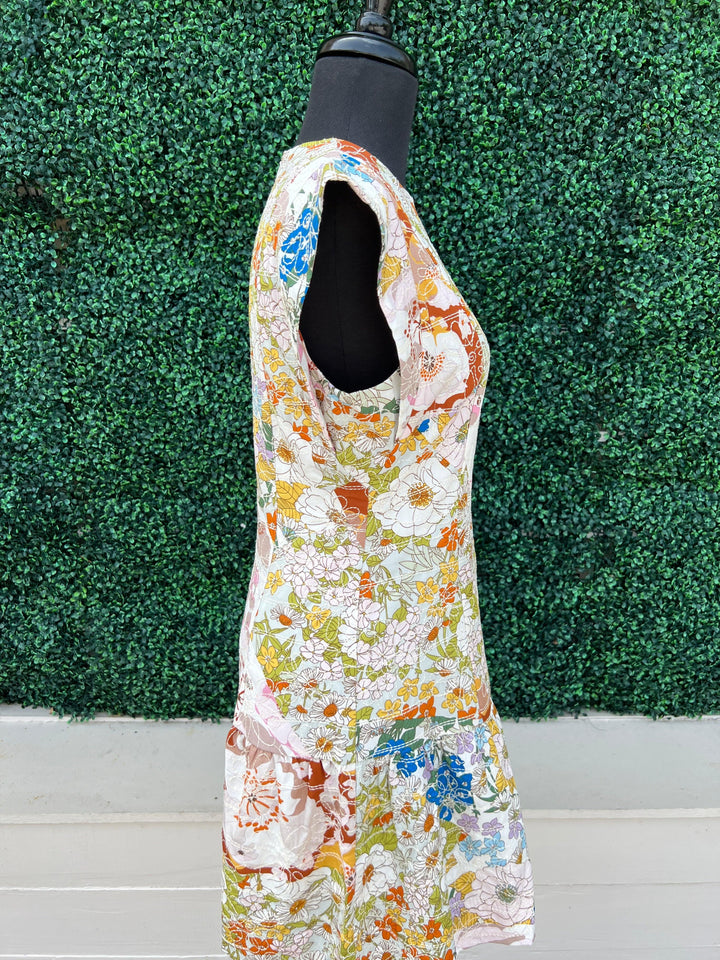 Embroidered Garden Drop Waist Dress