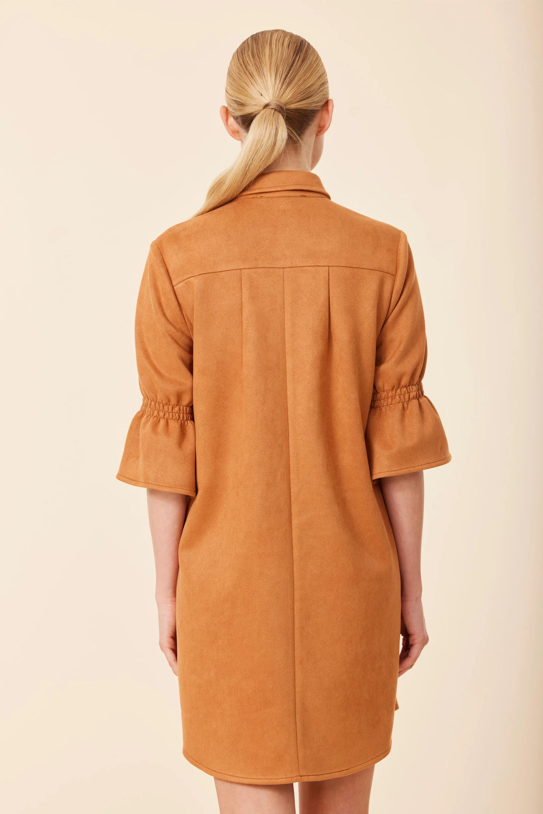 Faux Suede Short Ruffle Sleeve Dress Best Online Women&