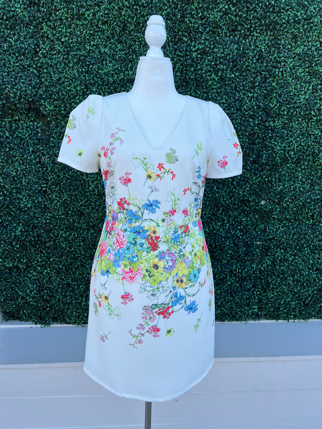 v neck Floral Garden Print Dress High End Women's Online Boutique