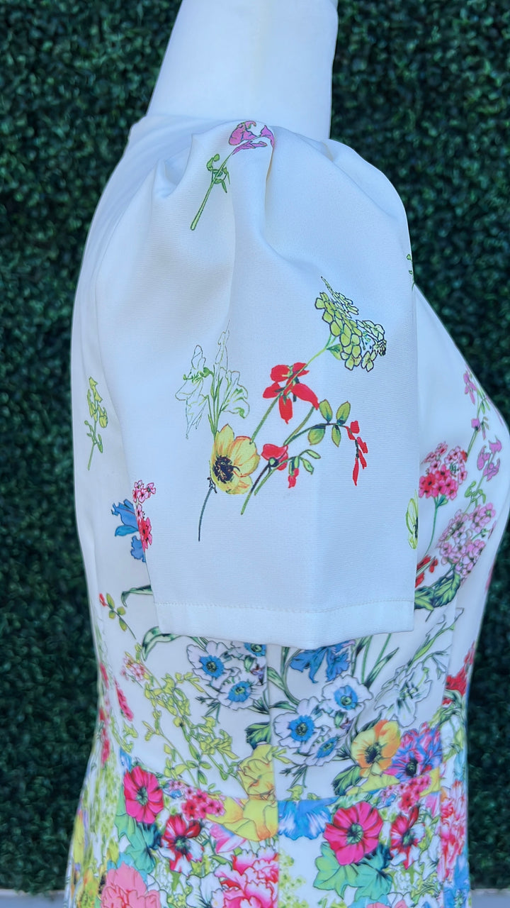 Floral Garden Print Dress High End Women's Online Boutique puff sleeve