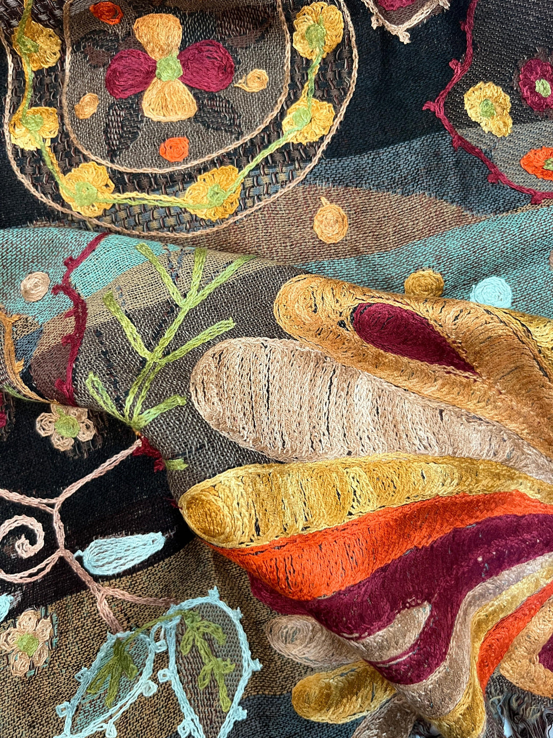 Embroidered Frida Shawl