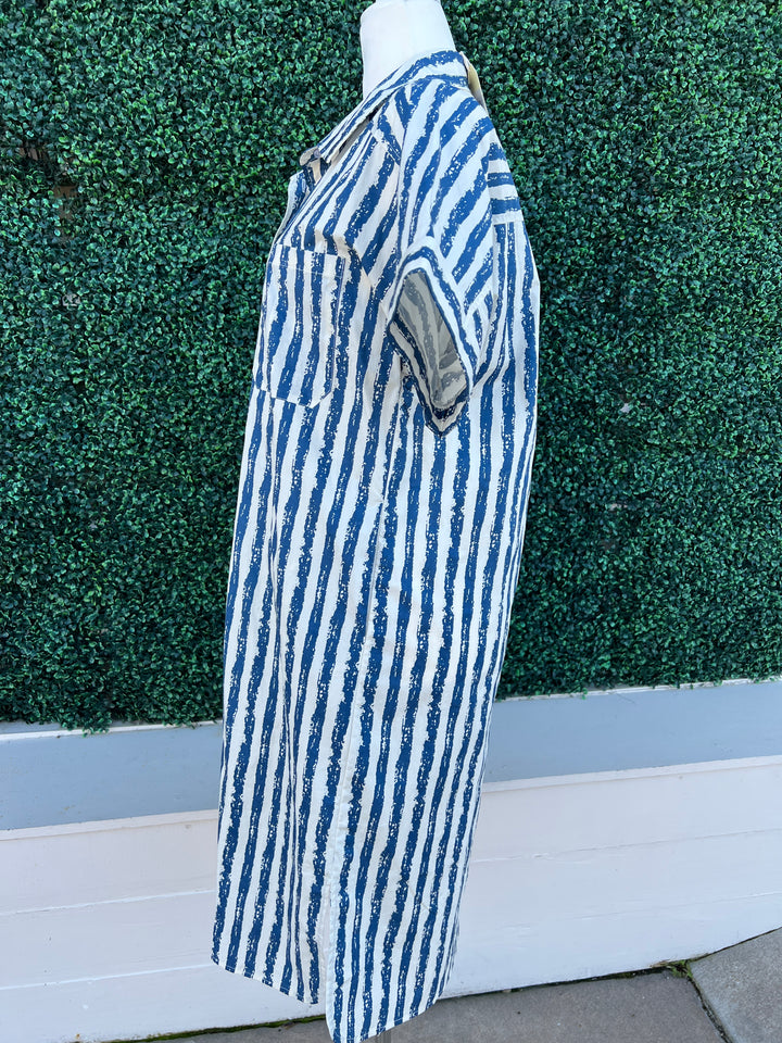 Blue Stripe Midi Dress