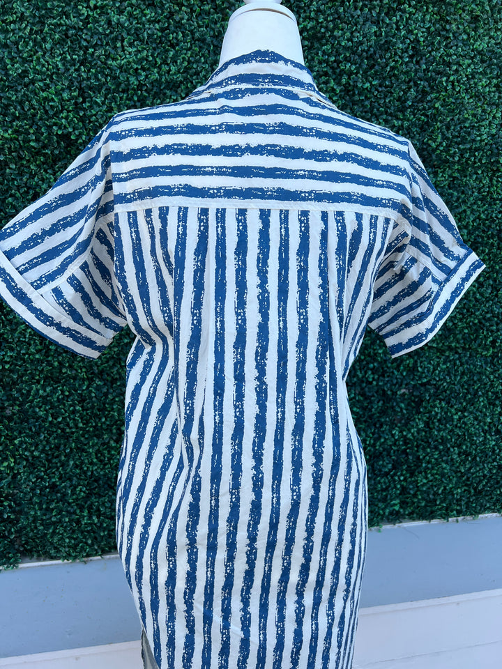 Blue Stripe Midi Dress