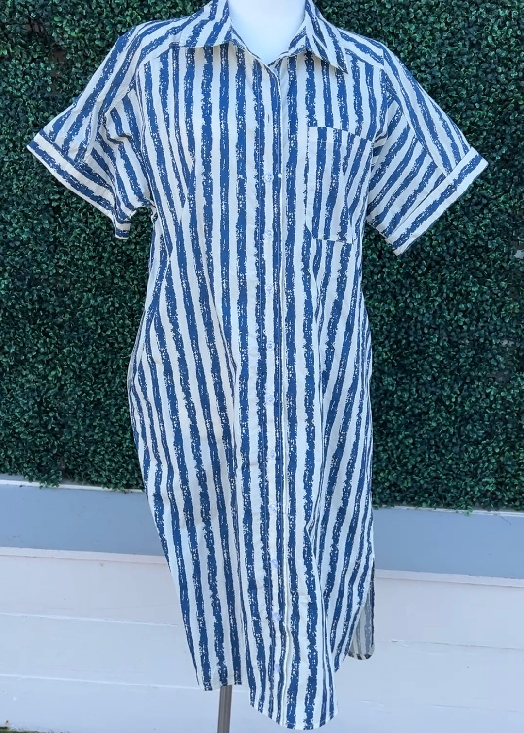 Blue Stripe Midi Dress