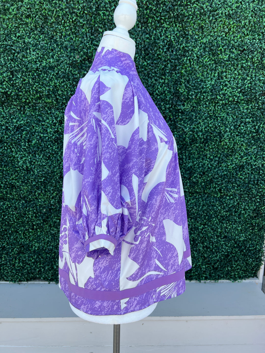 Purple Abstract Floral Blouse