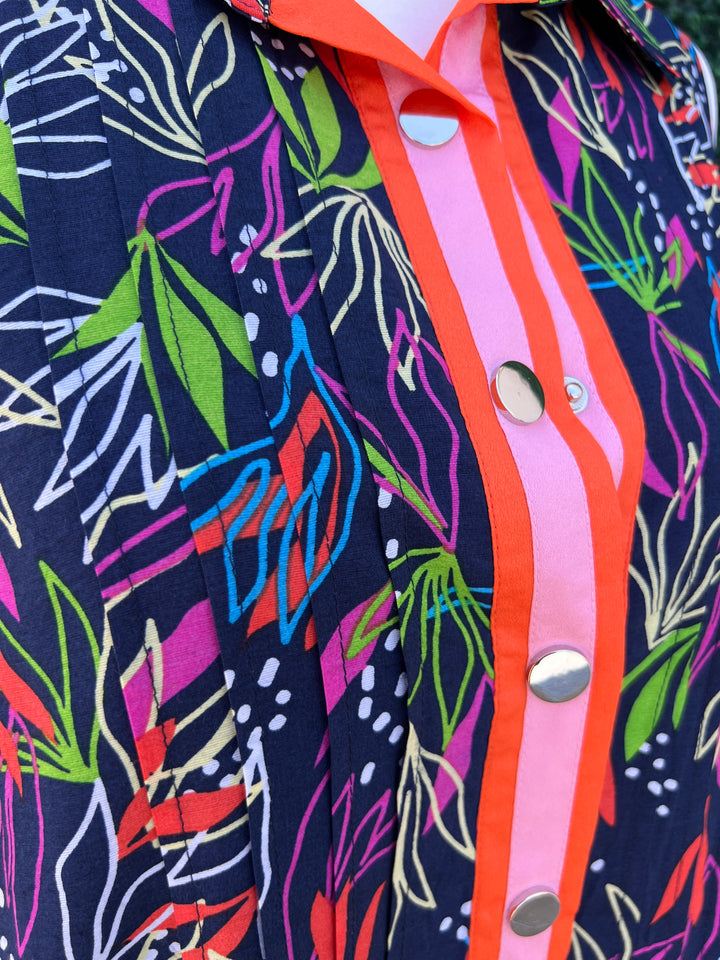 Ribbon Detail Printed Dress
