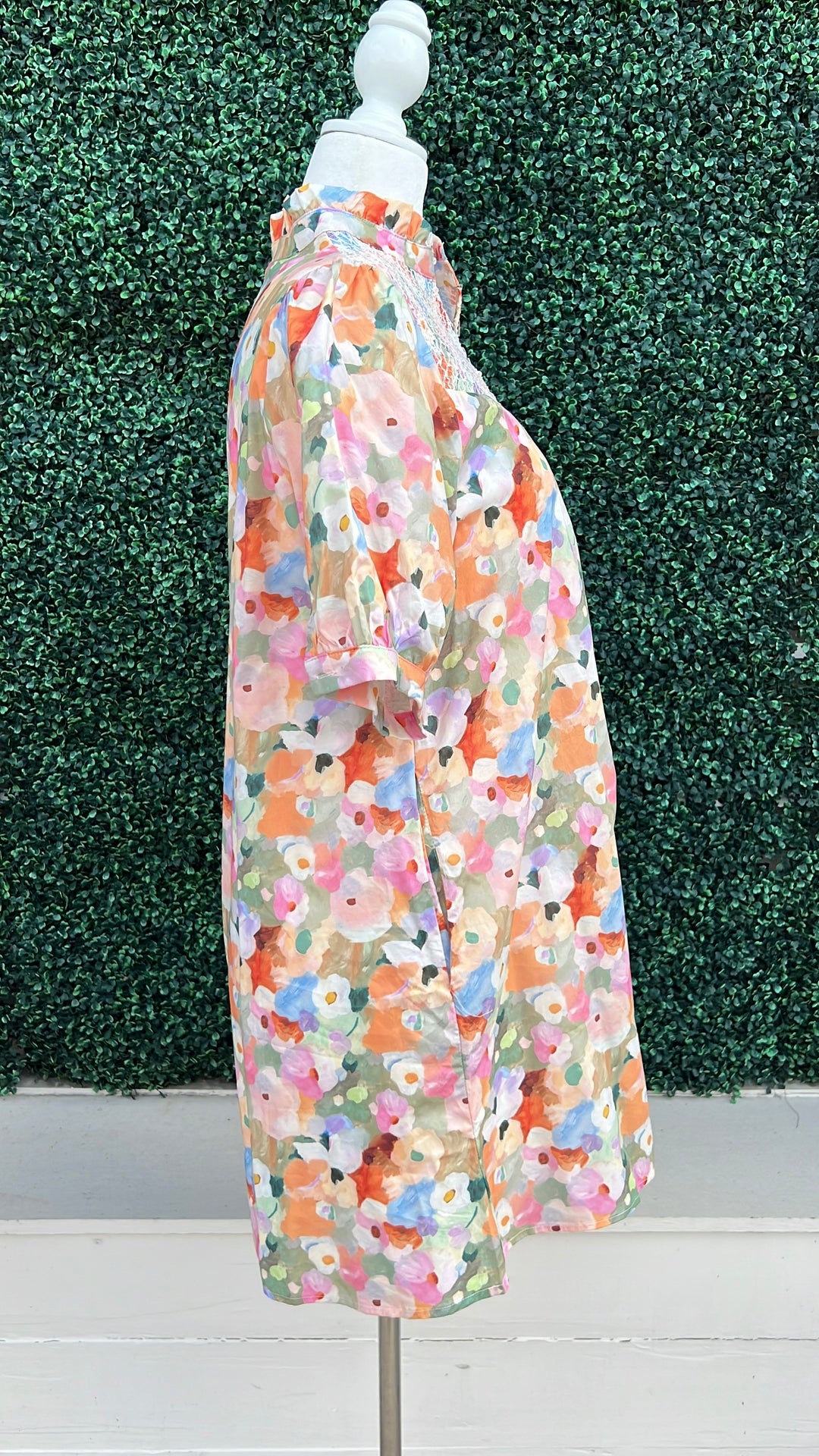 Smocked Floral Cotton Dress