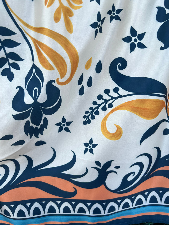 Navy Border Dress