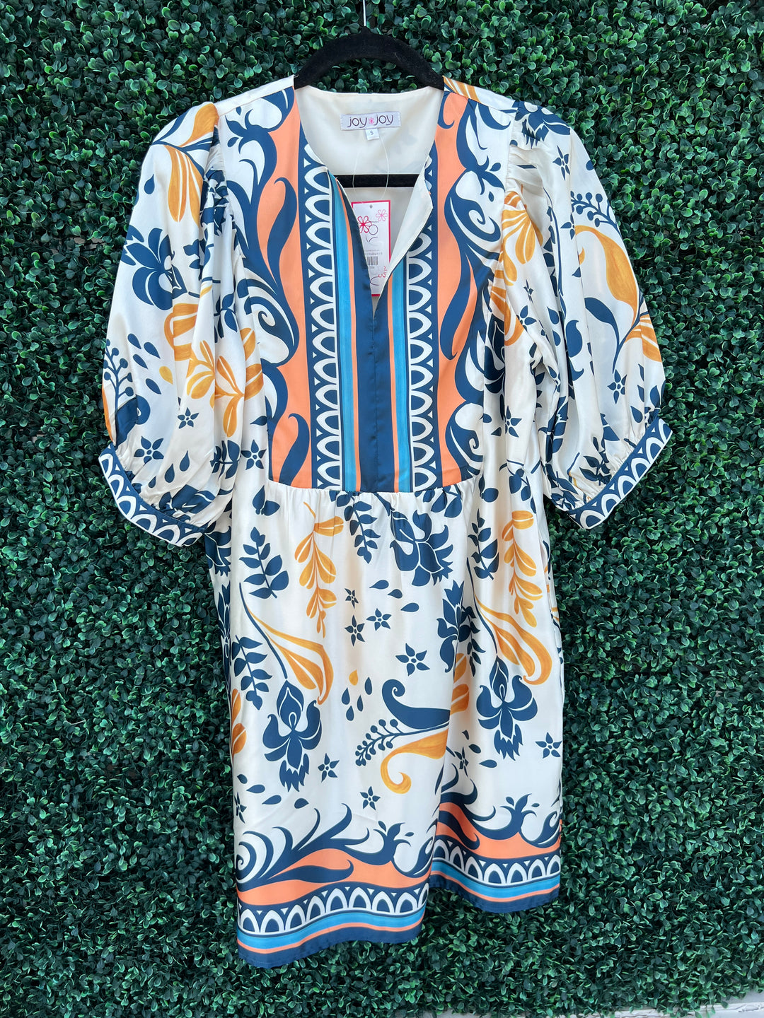 Navy Border Dress