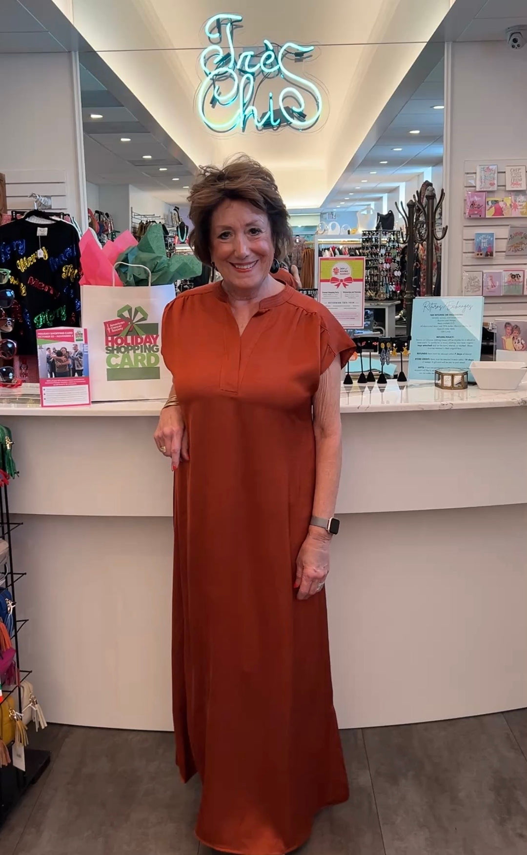 Burnt Orange Satin Caftan
