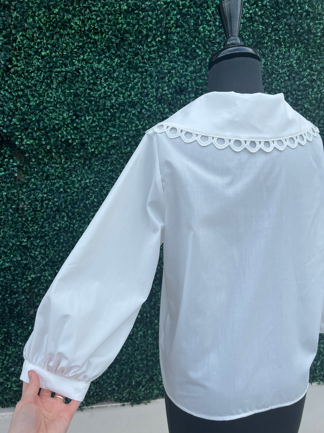 White Oversized Collar Blouse