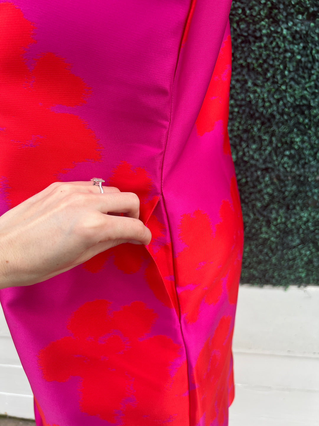 Pink &amp; Orange Hibiscus Print Sheath