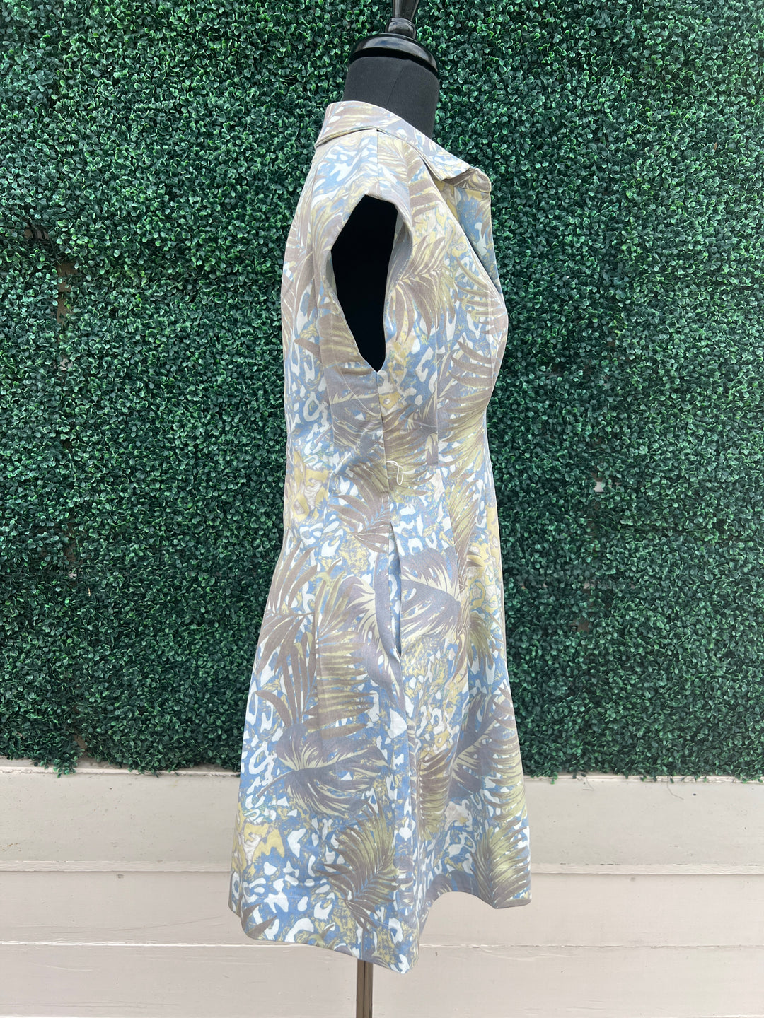 Fit &amp; Flare Palm Print Dress