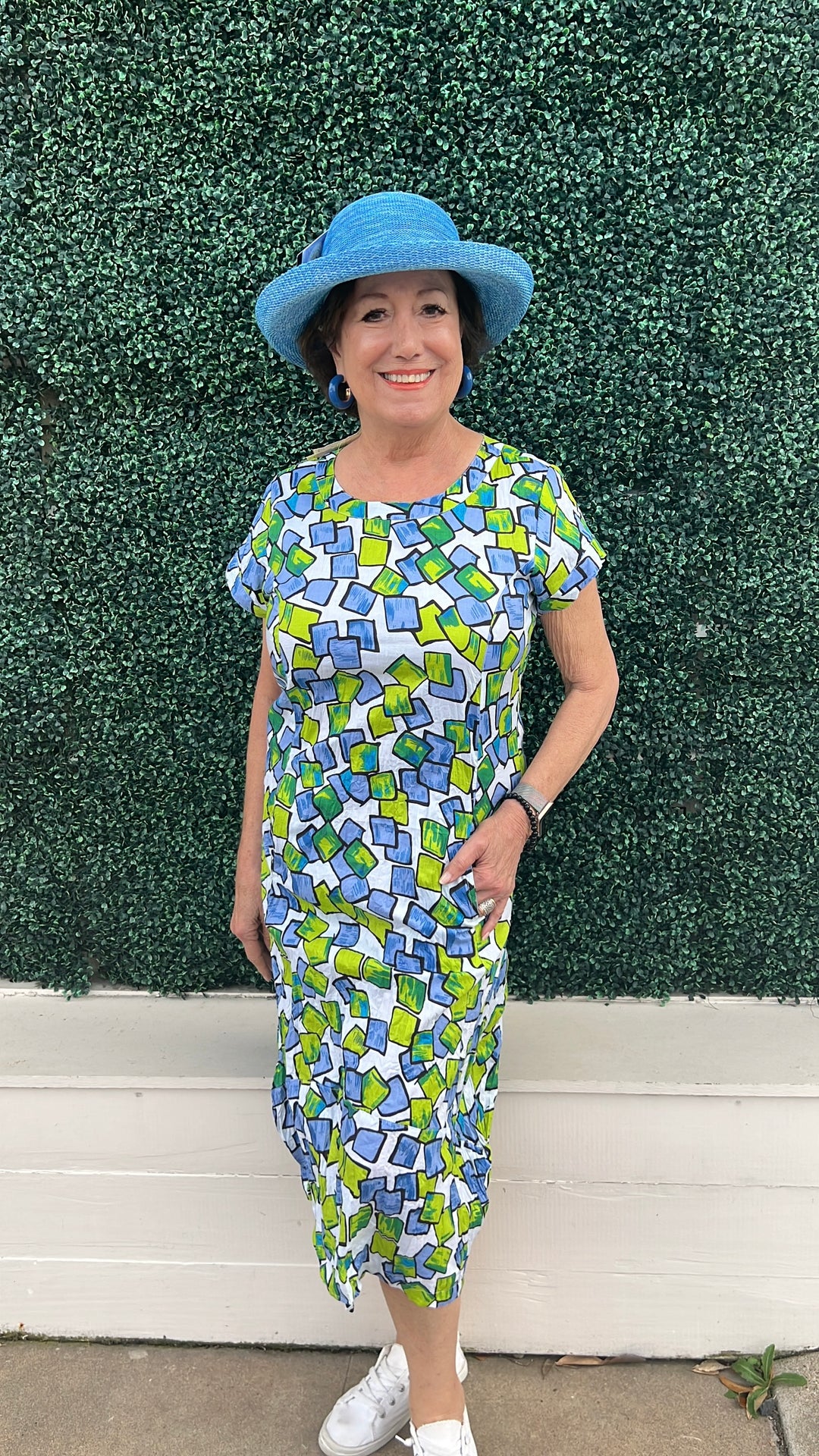 JOIE Cube Print Midi Dress
