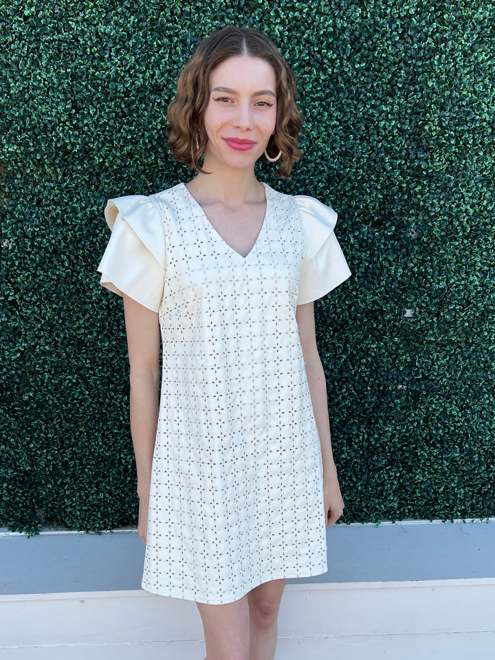 Vegan Leather Eyelet Dress