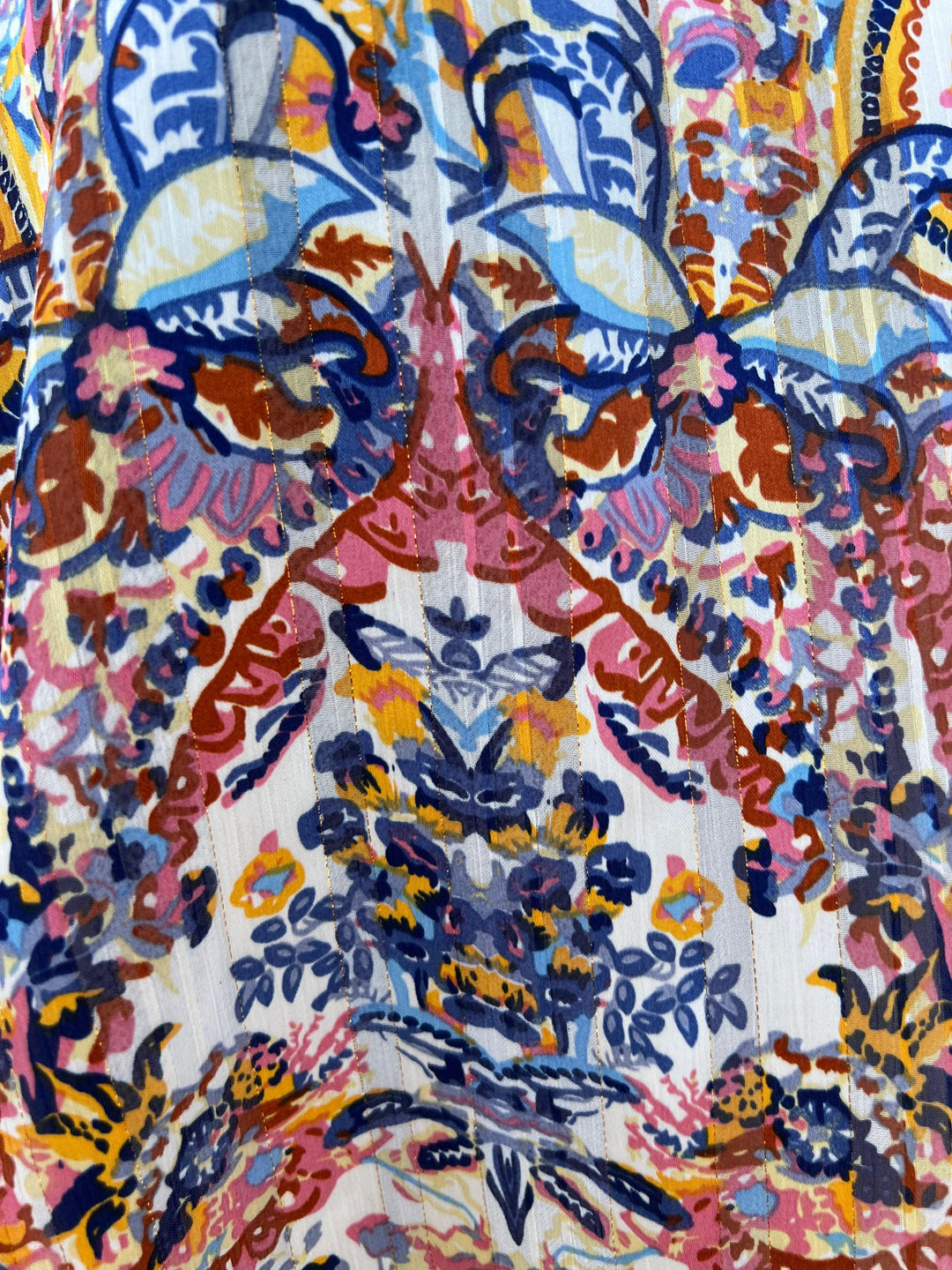 Fall Paisley Print Blouse that cover arms at tres chic boutique colorful prints