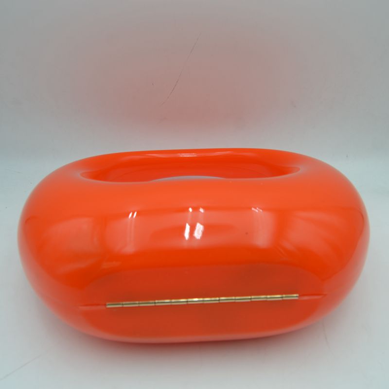 White Round Structured Plastic Purse