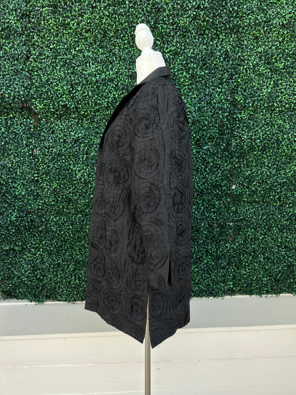 Long Puckered Ribbon Dressy Jacket Grace Chuang Fab Women Over 50 side