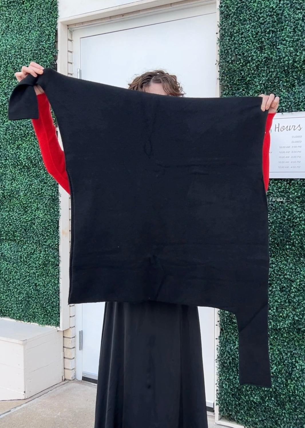 Milio Milano Inc Asymmetrical off the shoulder slouchy black trendy Sweater tres chic womens boutique winter fall 2024 holiday 