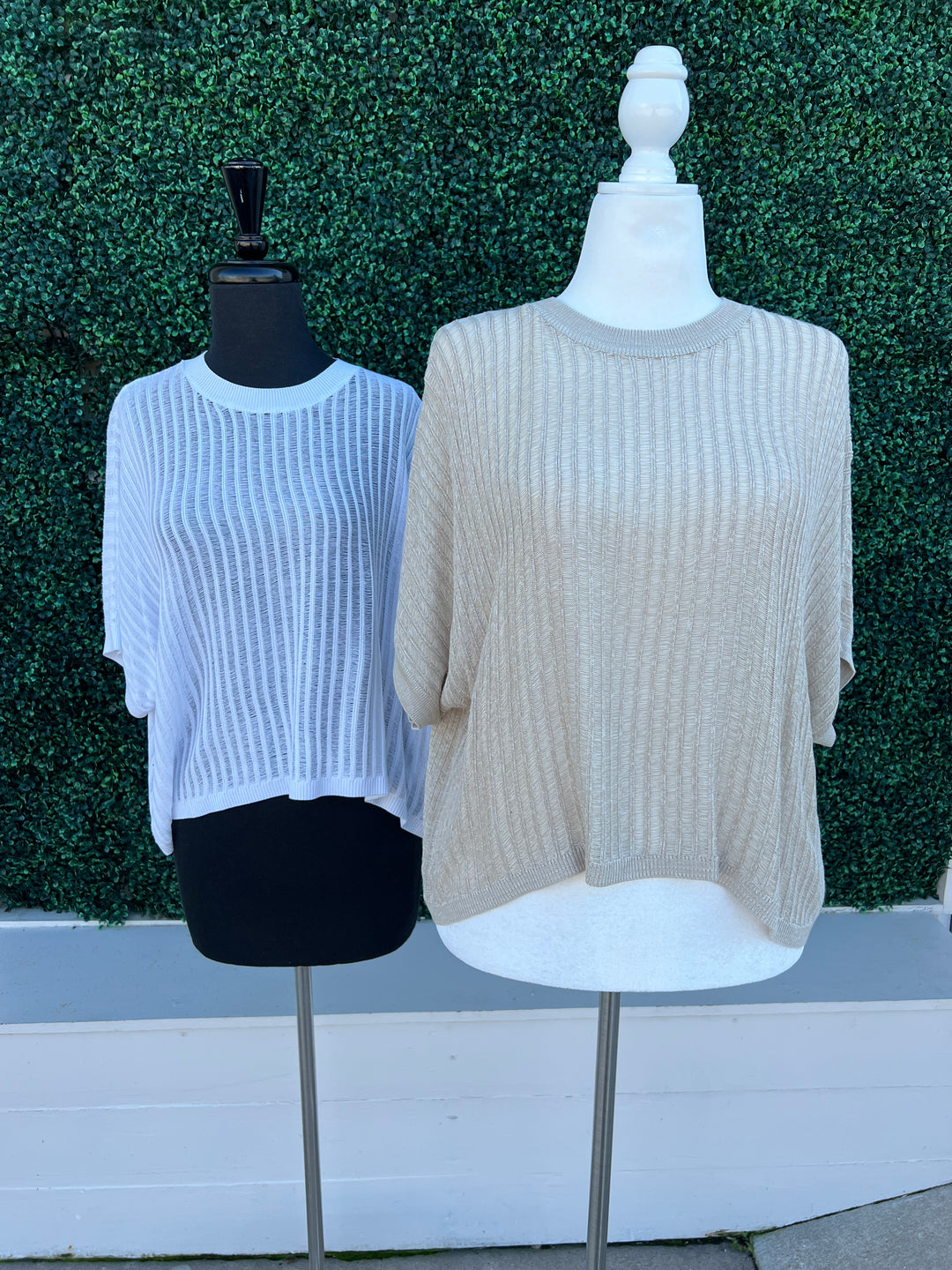 Open knit Tee Top Made in the USA women's Boutique