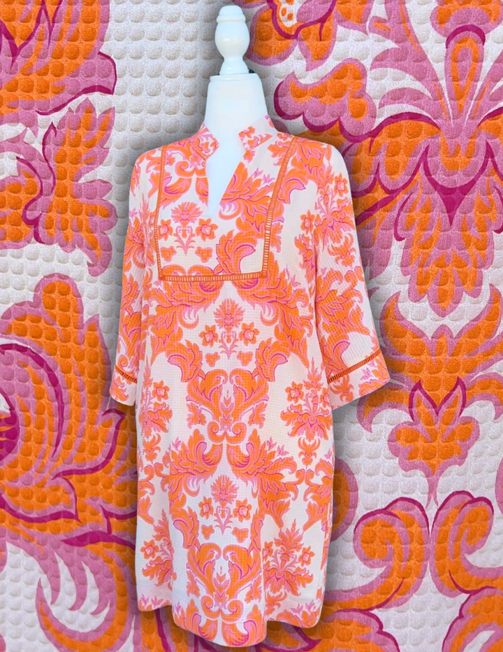 Orange and Pink Paisley Print Dress | Quality Women&