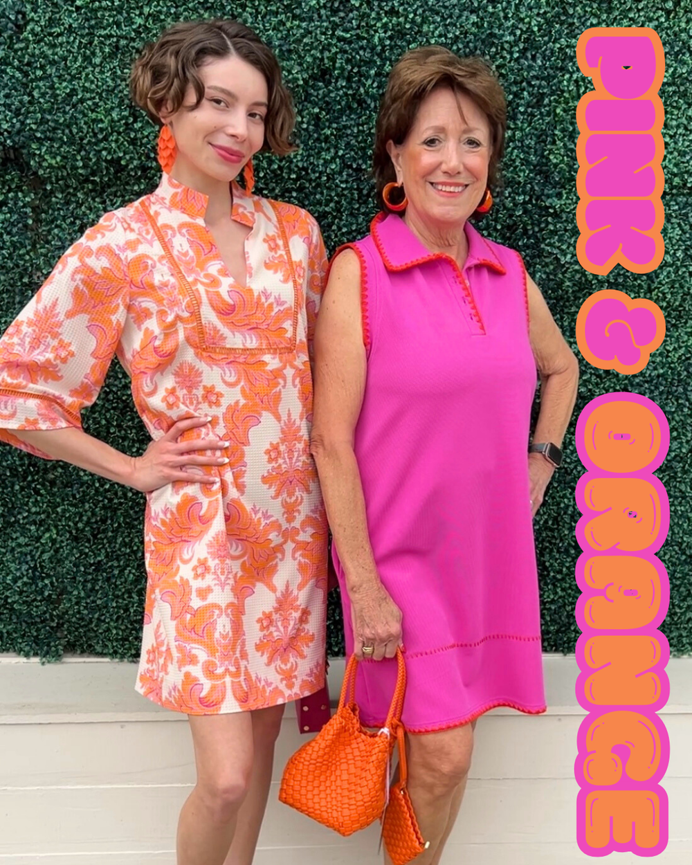 Orange Whipstitch Fuchsia Polo Dress