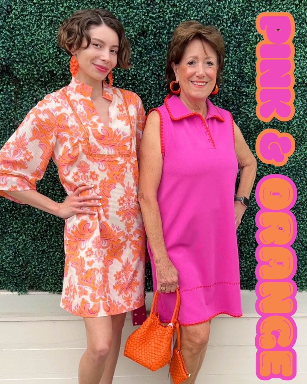 Orange Whipstitch Fuchsia Polo Dress
