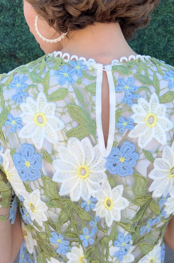 Pastel Flowers Lace Dress Easter Dresses Women 50 Plus Style