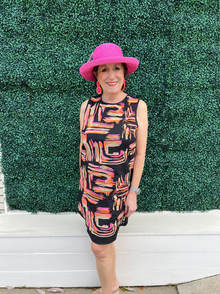 Pink and orange Embroidered Paint Dress THML Dresses Boutique Houston Texas Boutique