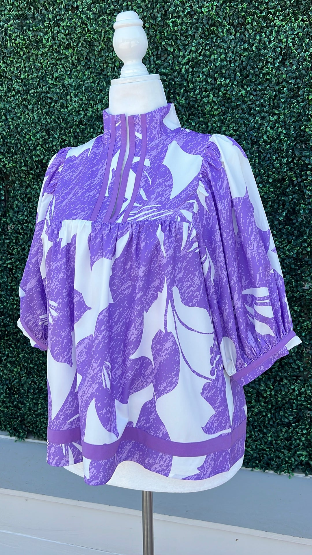 Purple Abstract Floral Blouse Quality Women's Boutique Clothing jade brand